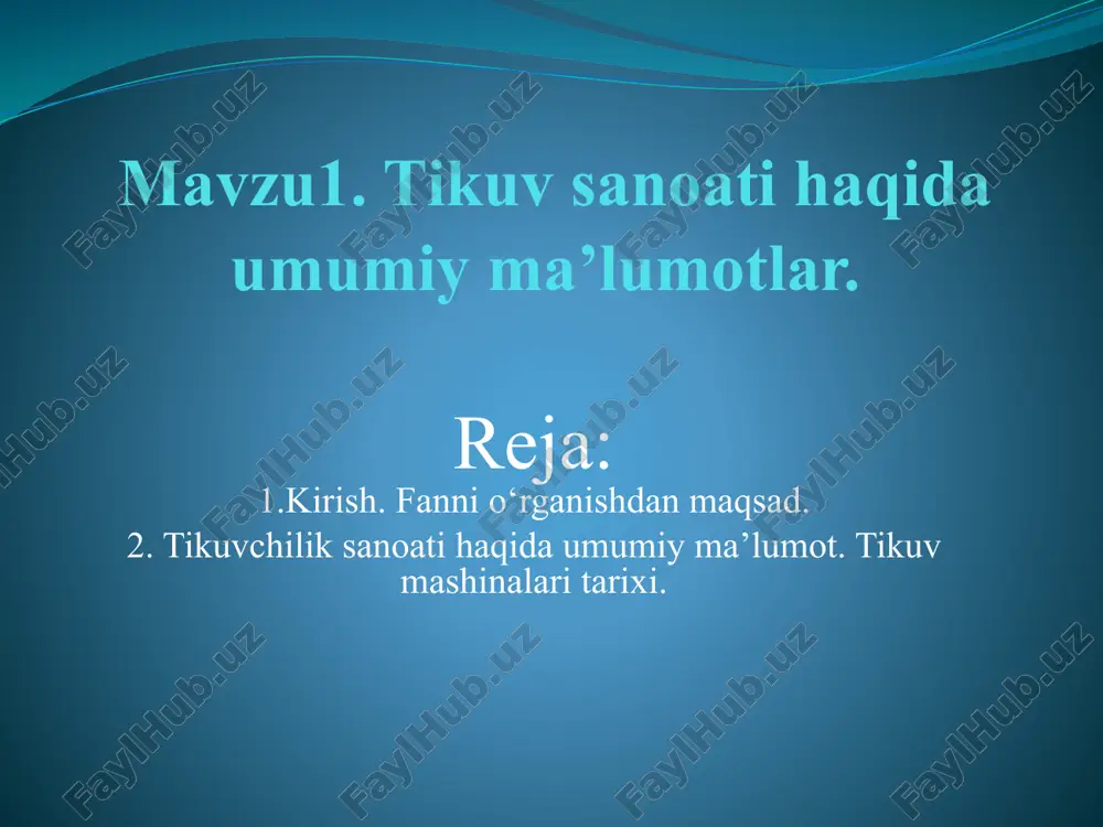 tikuvsanoati haqida umumiy ma'lumotlar — PPTX