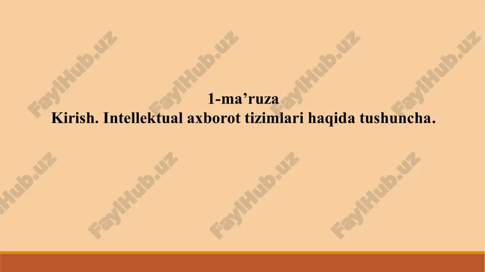 intellektual axborotizimlar — PPTX