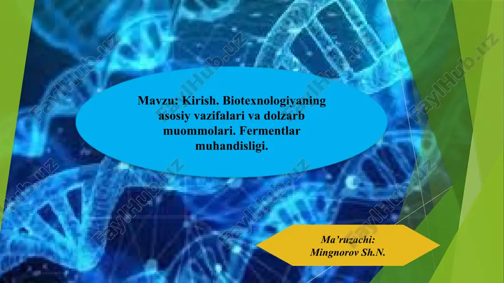biotexnologiya — PPTX