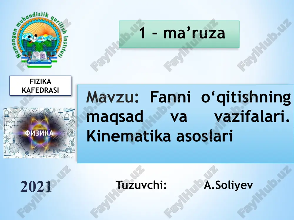 fizika kafedrasi — PPTX