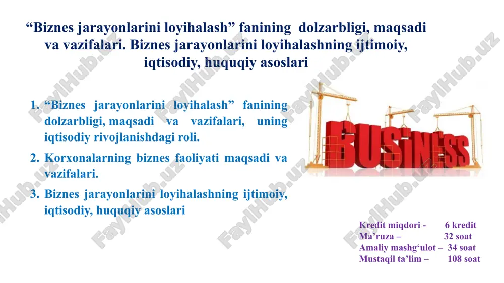 biznes jarayonlarini loyihalash — PPTX