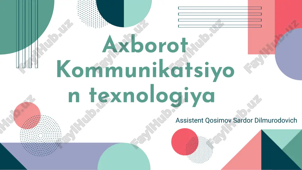 assistent qosimov sardor dilmurodovich — PPTX