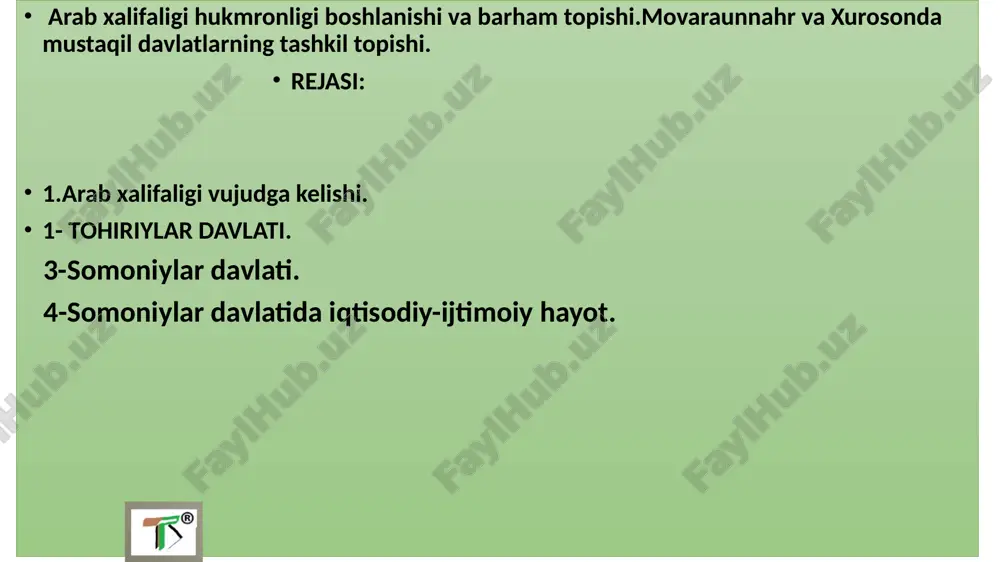 arab xalifaligi va movarounnahr — PPTX