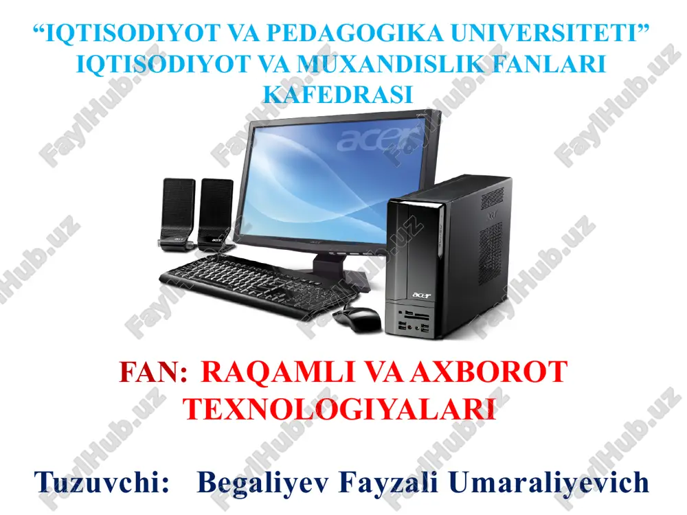 iqtisodiyot va pedagogika universiteti — PPTX