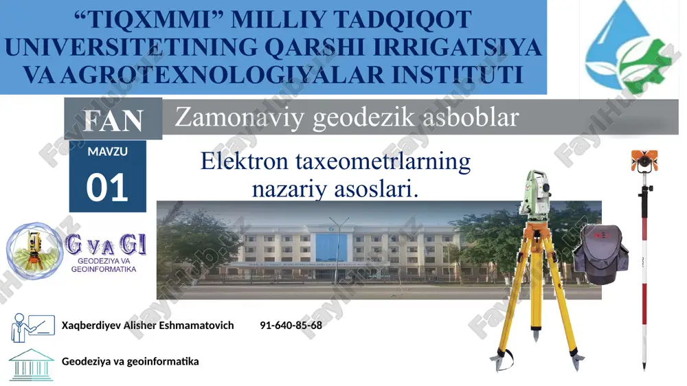 zamonaviy geodezik asboblar — PPTX