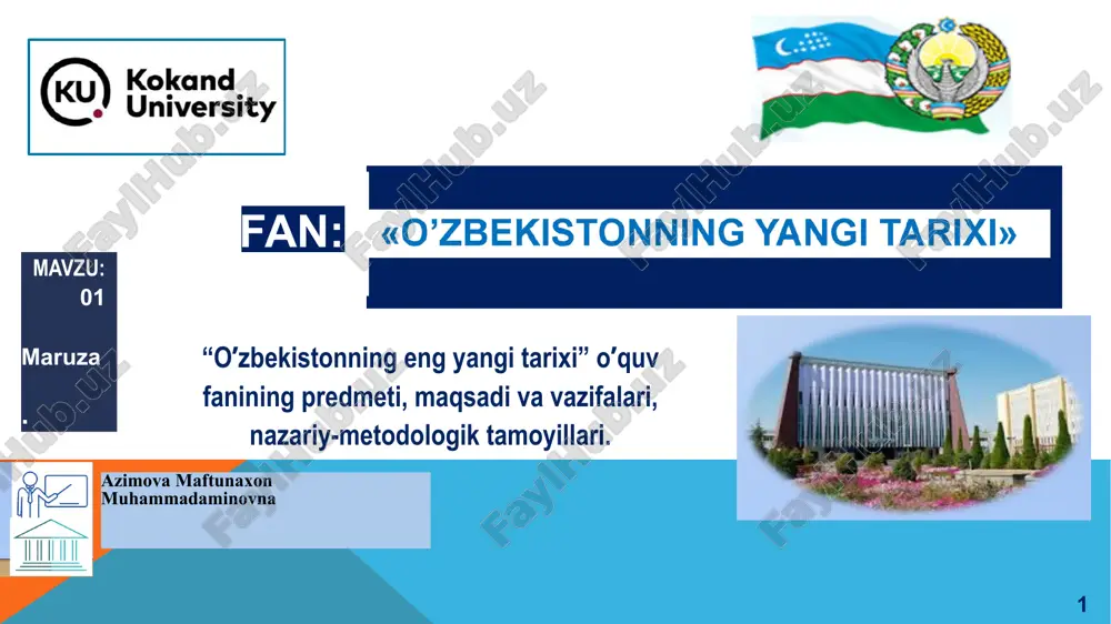 o’zbekistonning yangi tarixi — PPTX
