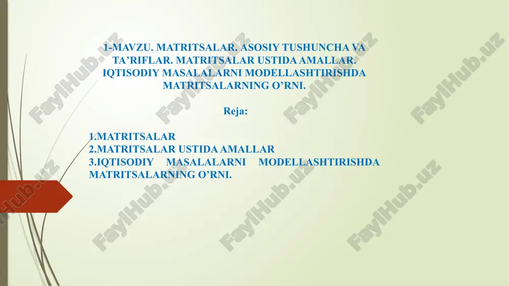 matritsalar.asosiy tushuncha va ta’riflar — PPTX