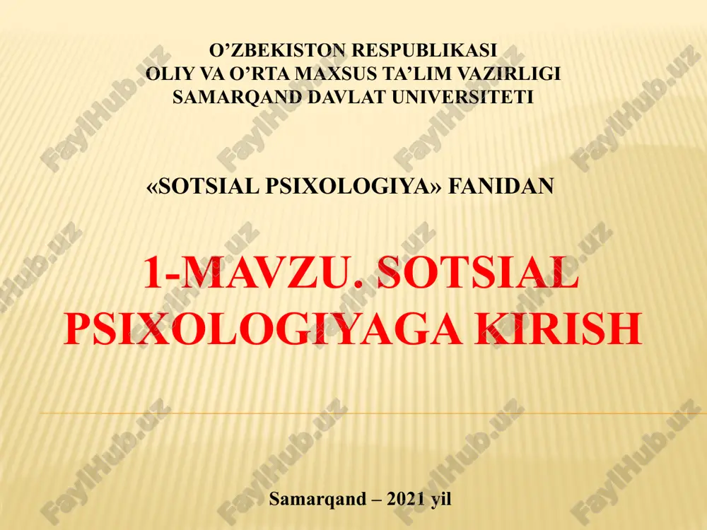 sotsial psixologiya fanidan darslik — PPTX