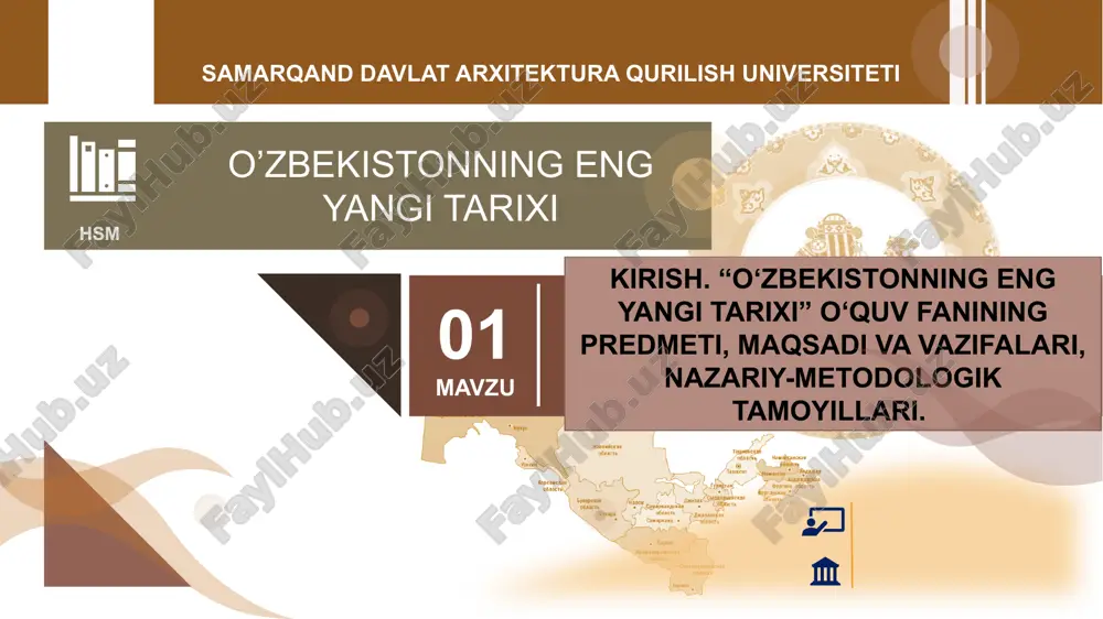 o‘zbekistonning eng yangi tarixi — PPTX