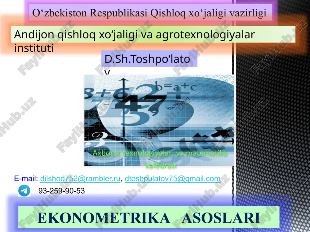 ekonometrika asoslari — PPTX
