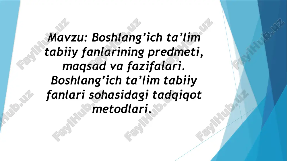 tabiatshunoslik fanlari — PPTX