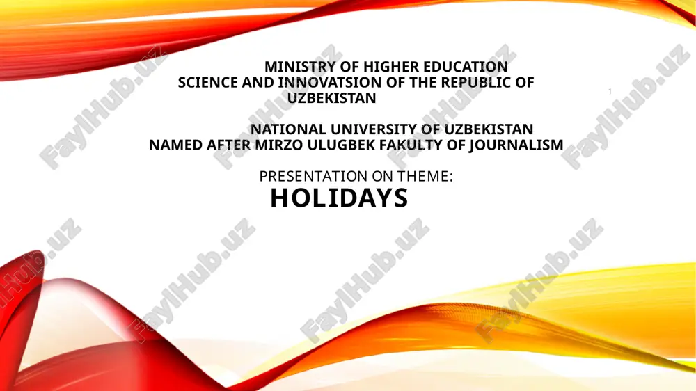 holidays in uzbekistan — PPTX
