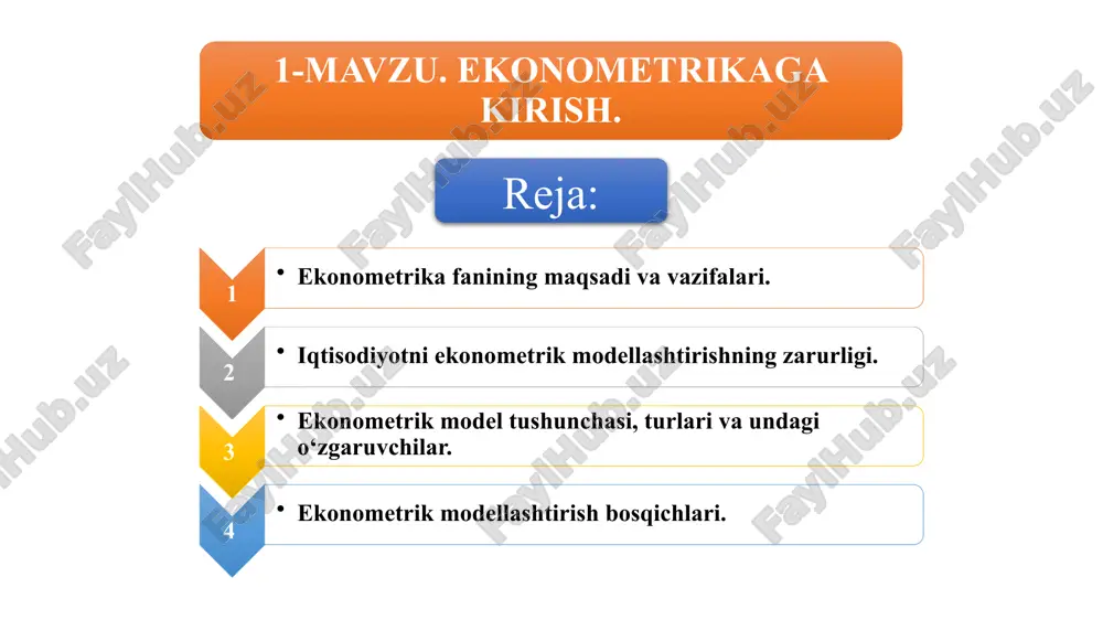 ekonometrikaga kirish — PPTX