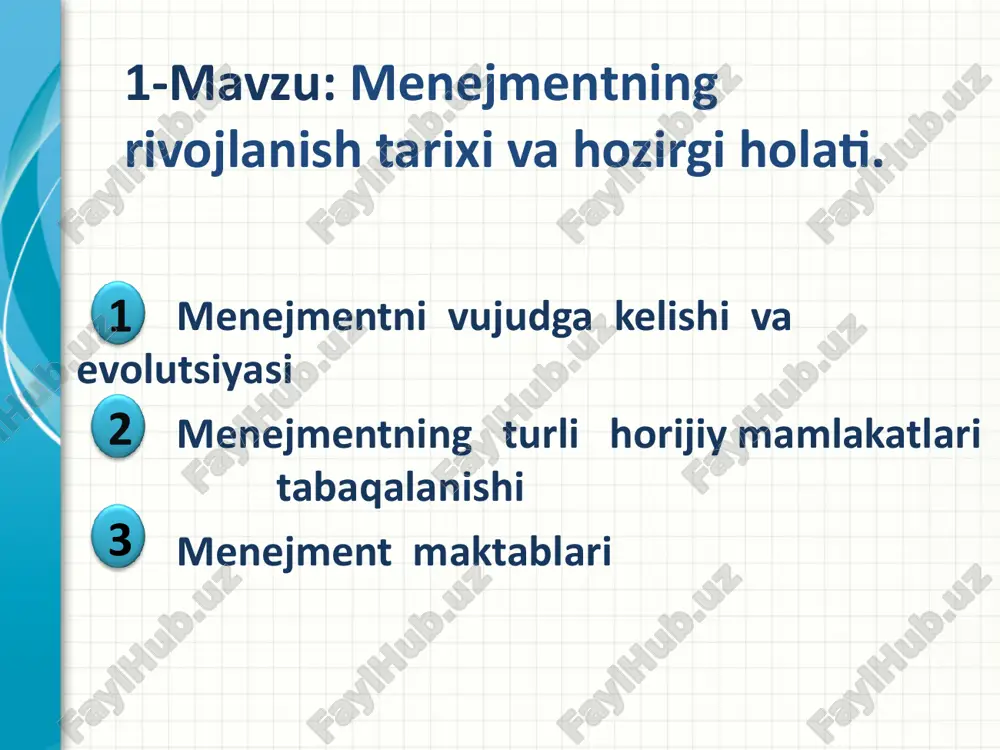 menejmentni vujudga kelishi va evolutsiyasi — PPT