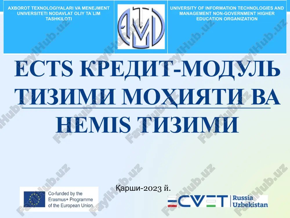 ects kredit-modullari tizimi — PPTX
