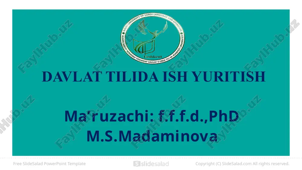 davlat tilida ish yuritish — PPTX