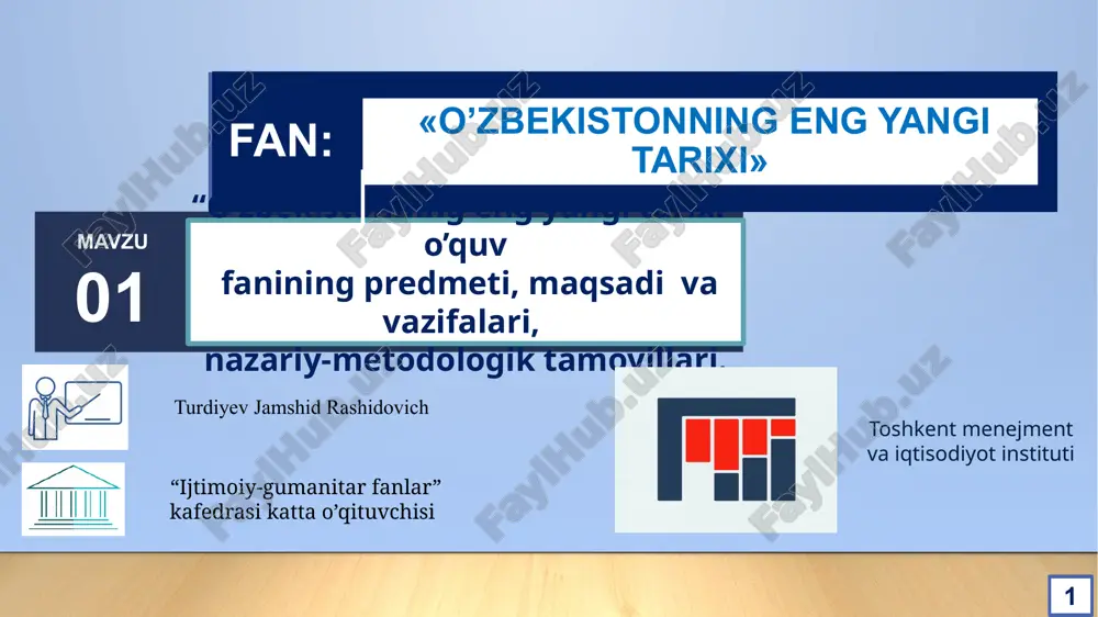 o’zbekistonning eng yangi tarixi — PPTX