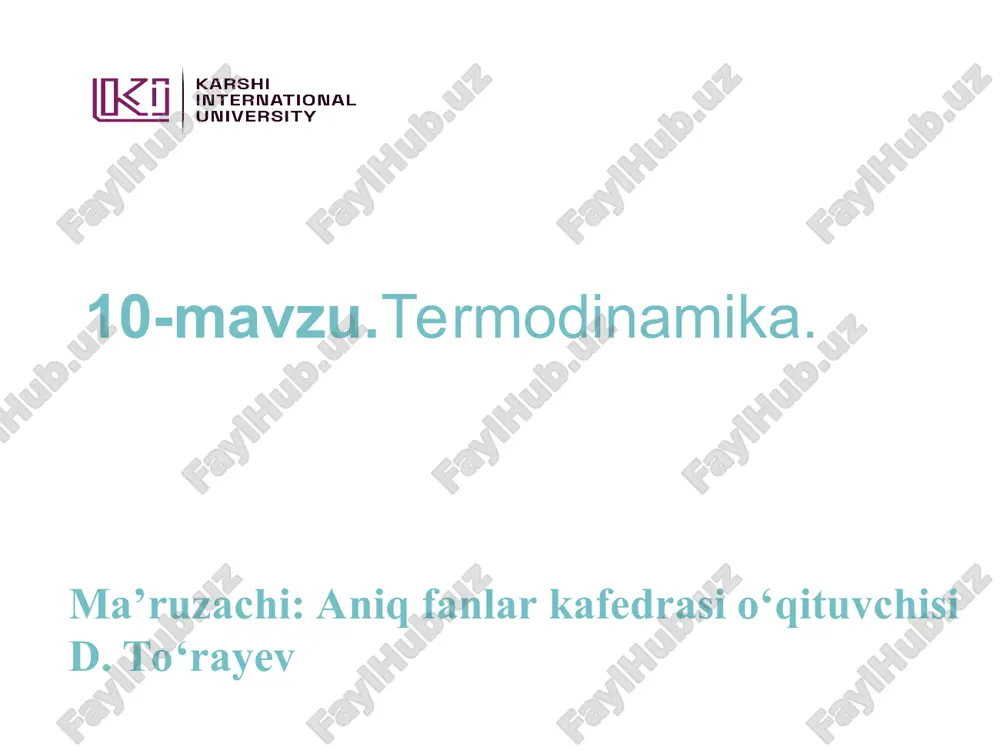 termodinamika — PPT