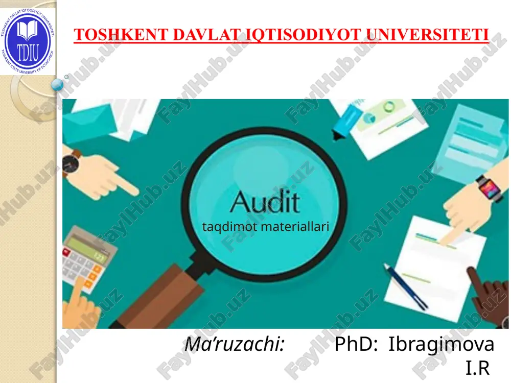 audit fanining predmeti va metodi — PPTX