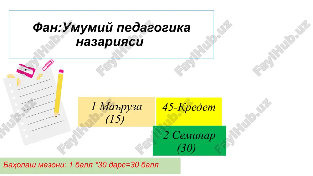 umumiy pedagogika nazariyasi — PPTX