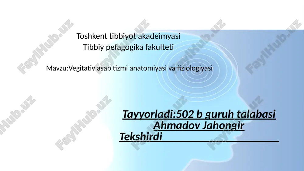 vegetativ nerv sistemasi (vegetativnervsistemasi) — PPTX