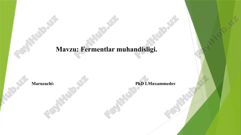 fermentlar muhandisligi — PPTX