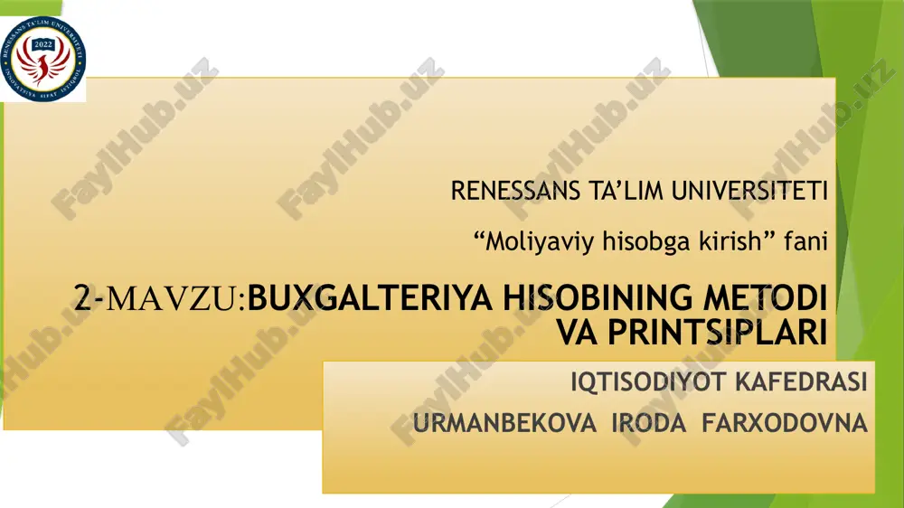 buxgalteriya hisobi nazariyasi — PPTX
