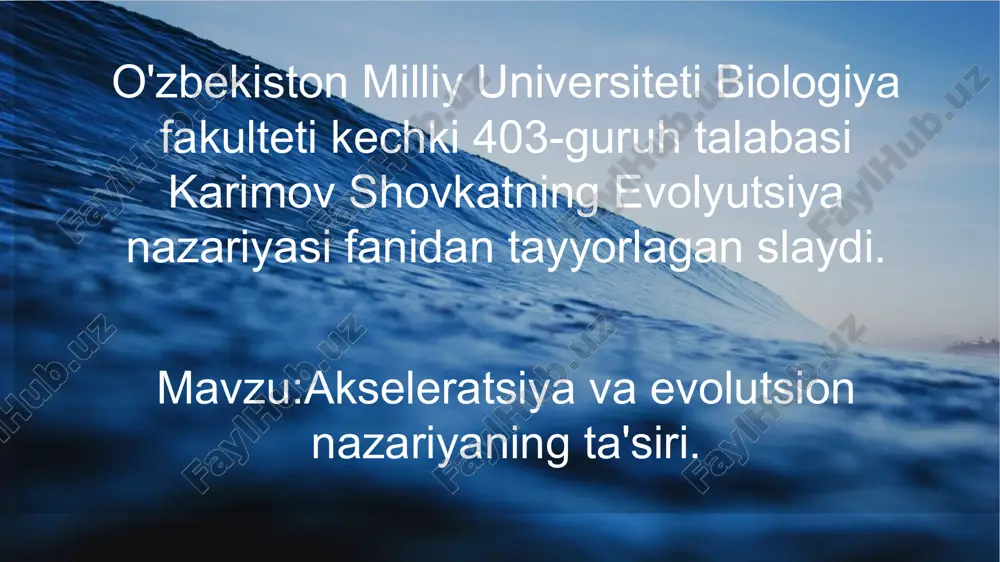 evolyutsiya nazariyasi — PPTX
