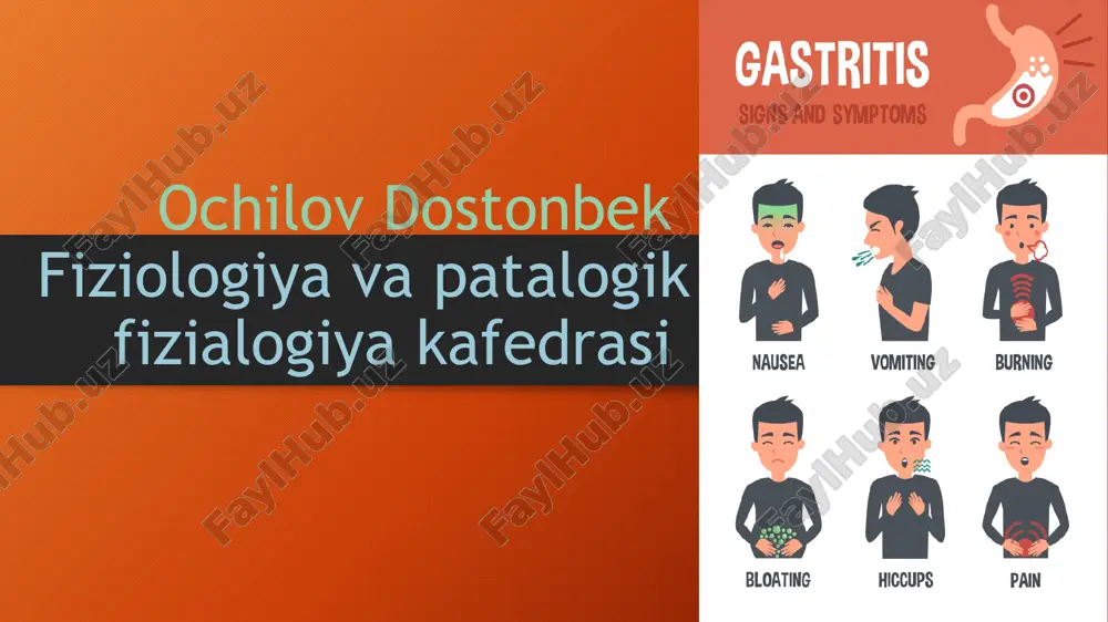 hazm qilish buzilishi klassifikatsiyasi — PPTX