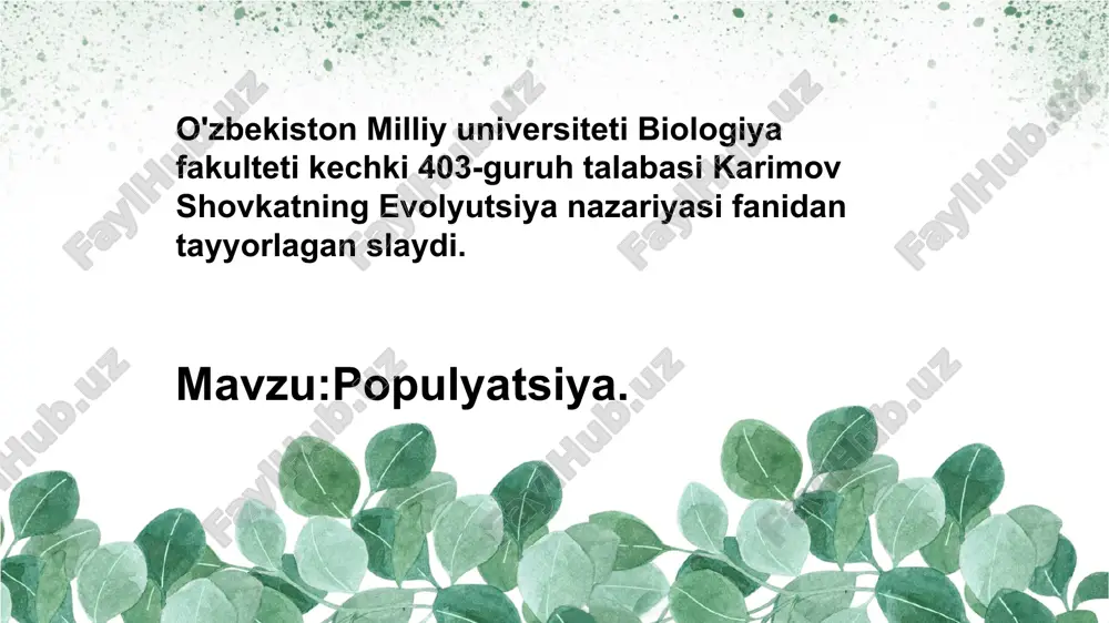 populyatsiya — PPTX