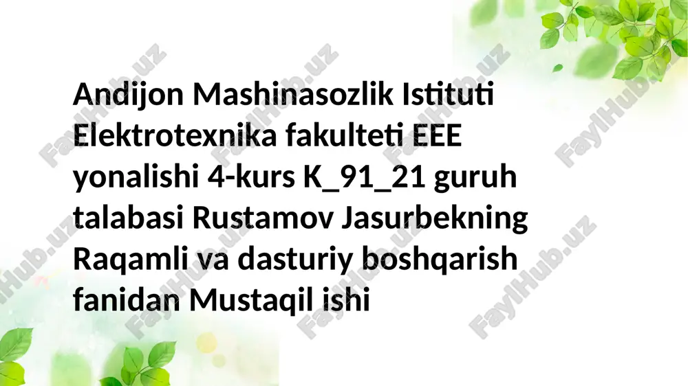 ehmning xisob-grafikli imkoniyatlari — PPTX