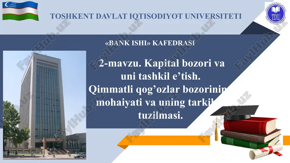 kapital bozori vauni tashkil e’tish — PPTX