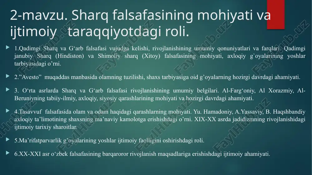 qadimgi sharq va g‘arb falsafasi — PPTX