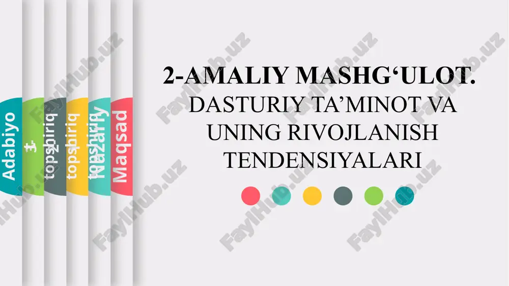 amaliy mashg‘ulot. dasturiy ta’minot va uning rivojlanish tendensiyalari — PPTX