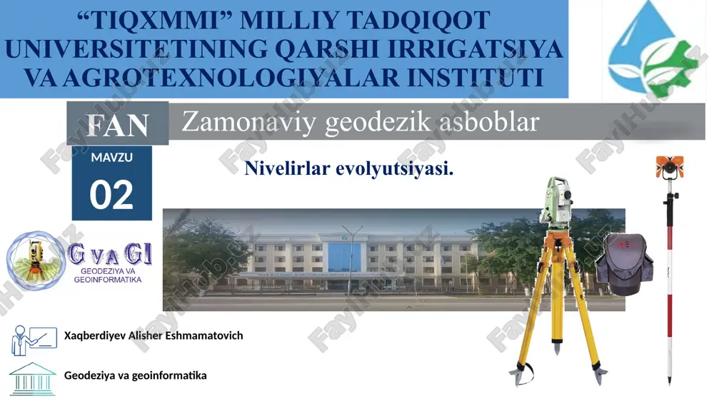 zamonaviy geodezik asboblar — PPTX