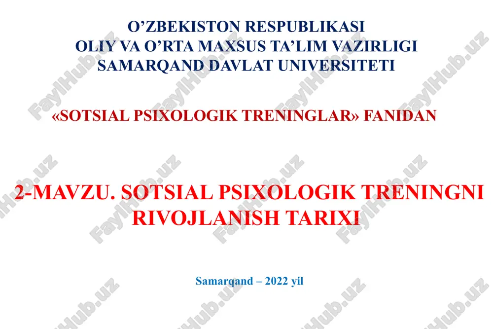 social-psixologik treninglar — PPTX