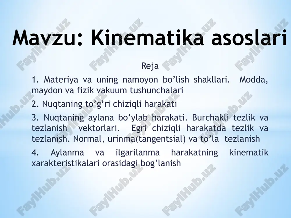 kinematikaasoslari — PPTX