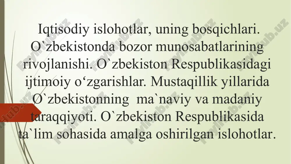 iqtisodiy islohotlar, uning bosqichlari — PPTX