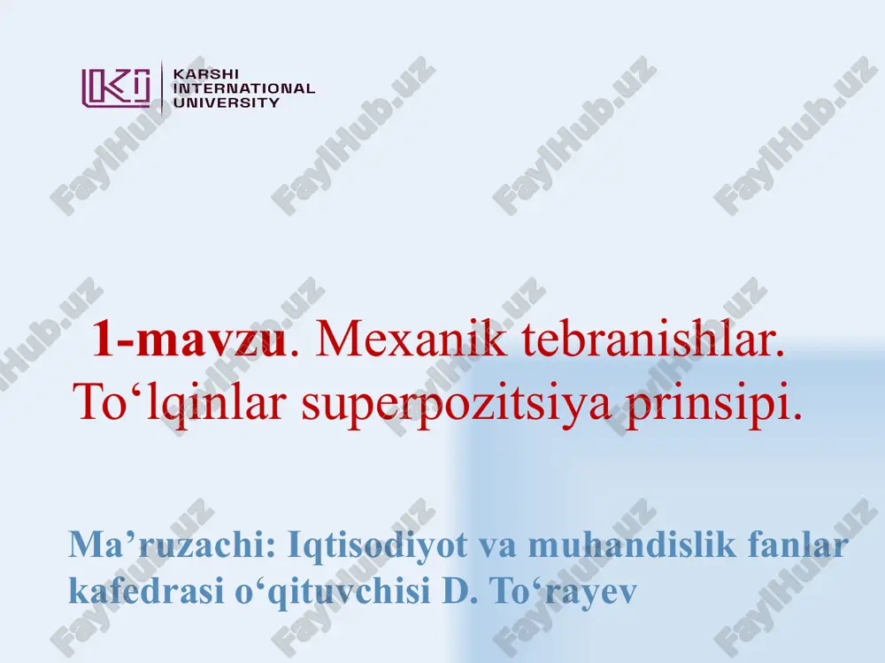 mexanik tebranishlar — PPTX