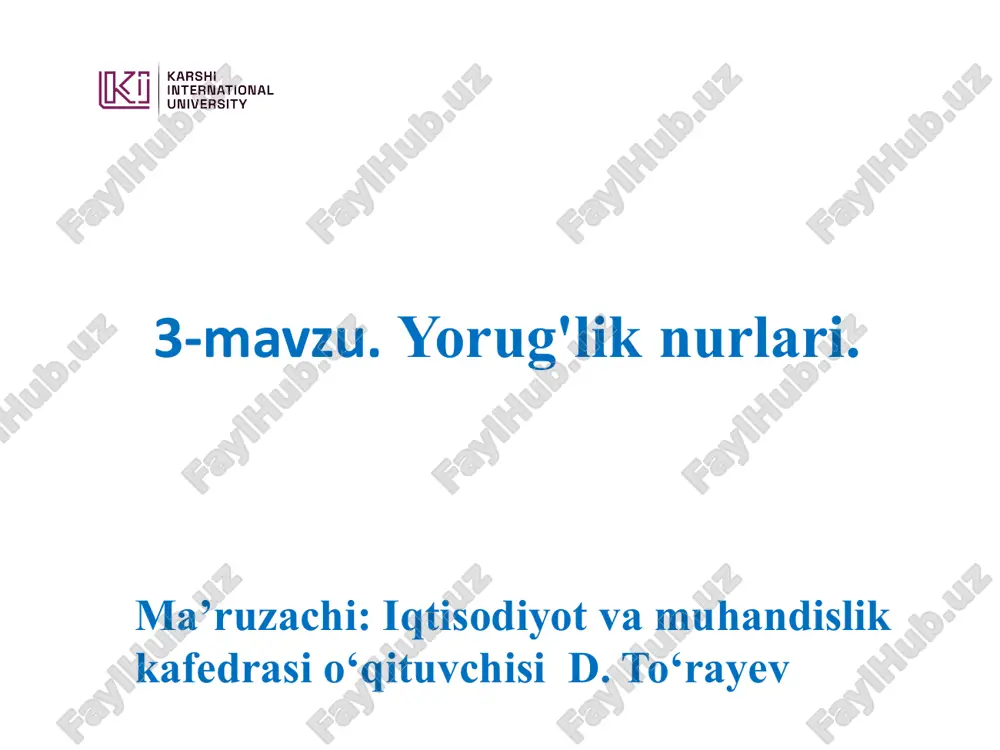 yorug'liknurlari — PPTX