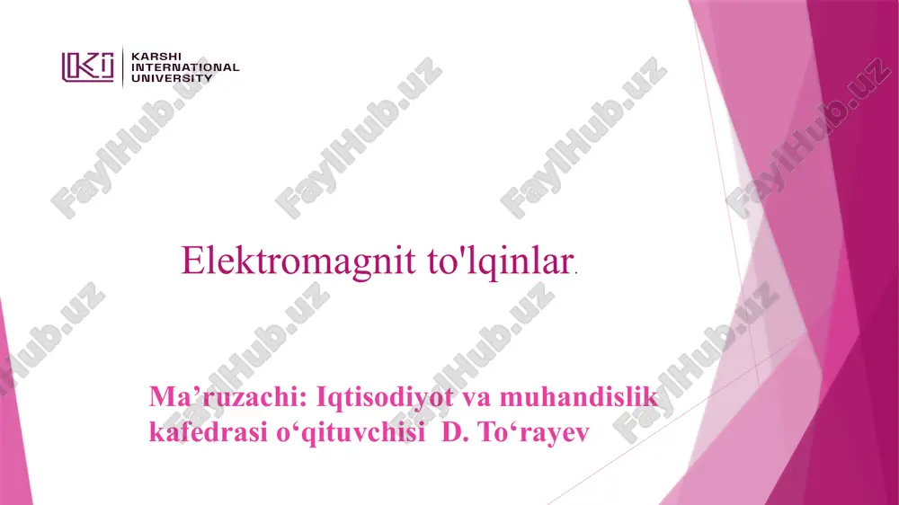 elektromagnitto'lqinlar — PPTX