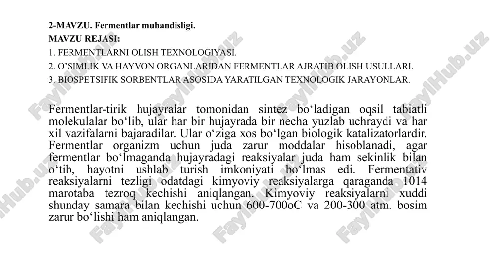 fermentlar muhandisligi — PPTX