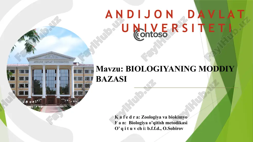 biologiyaning moddiy bazasi — PPTX