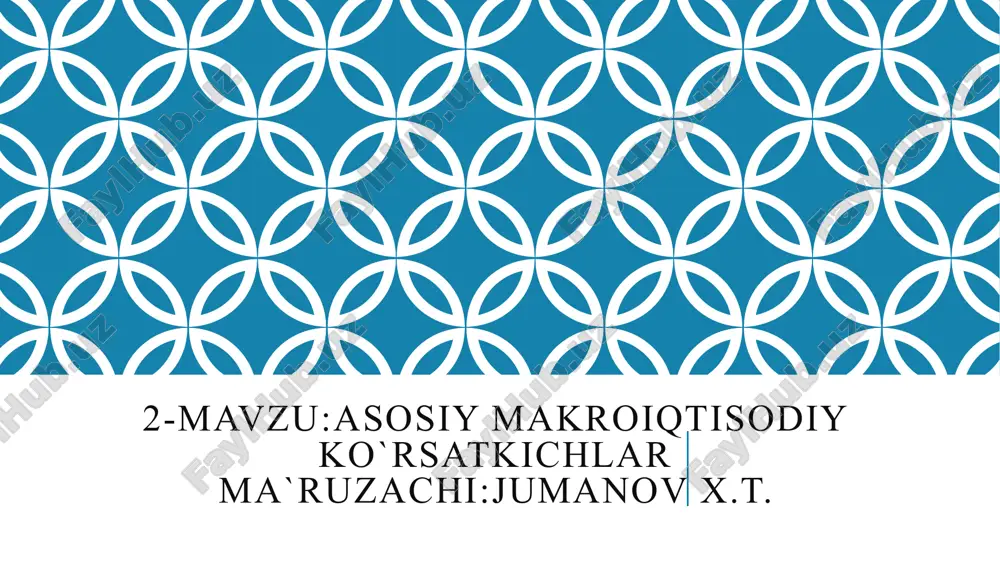 asosiy makroiqtisodiy ko`rsatkichlar — PPTX
