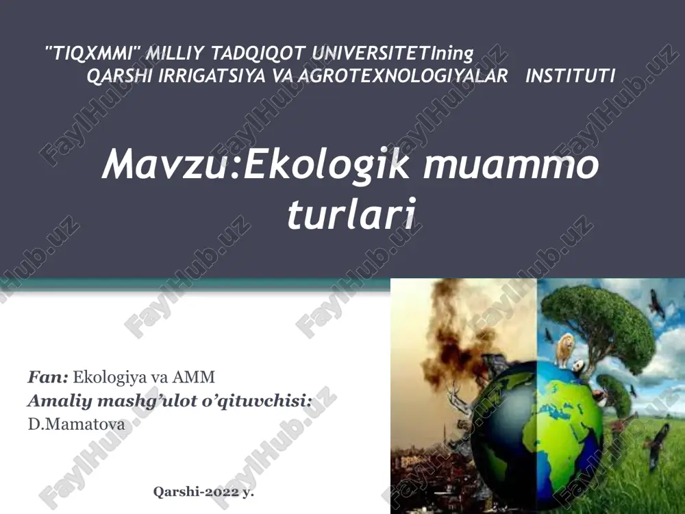ekologikmuammoturlari — PPTX