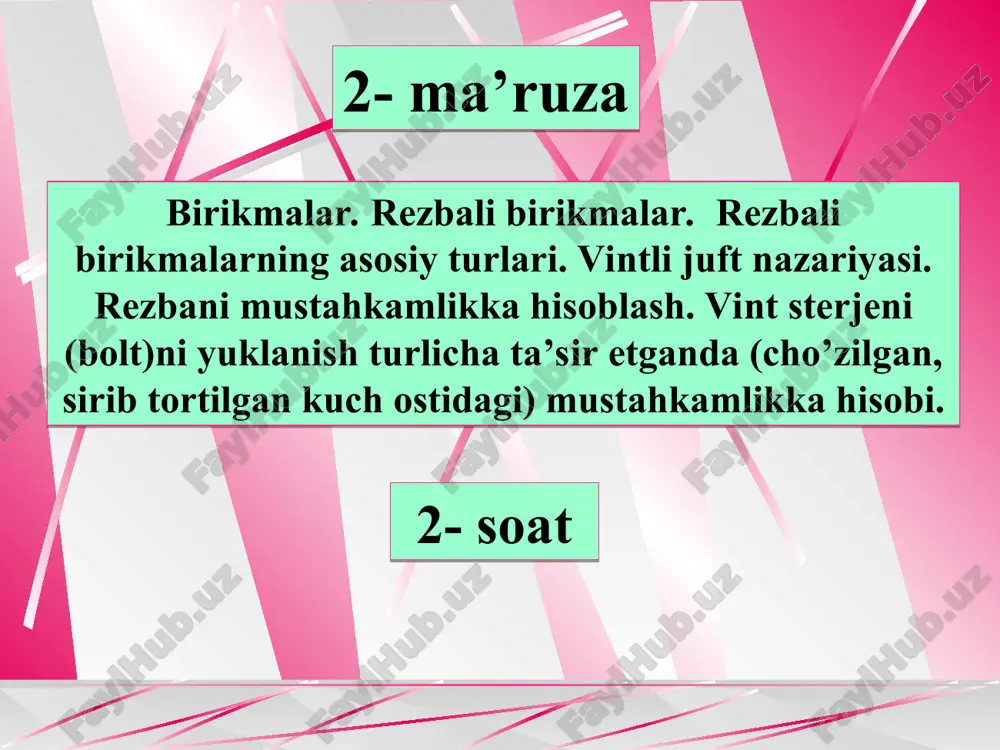 rezbali birikmalar — PPT