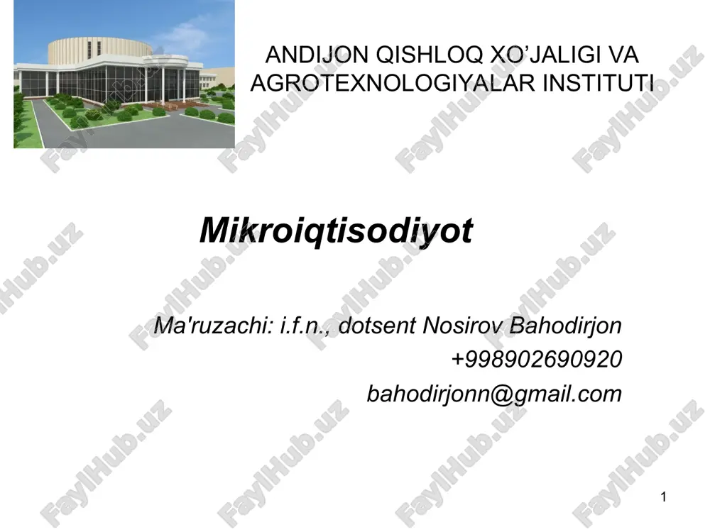 mikroiqtisodiyot — PPT