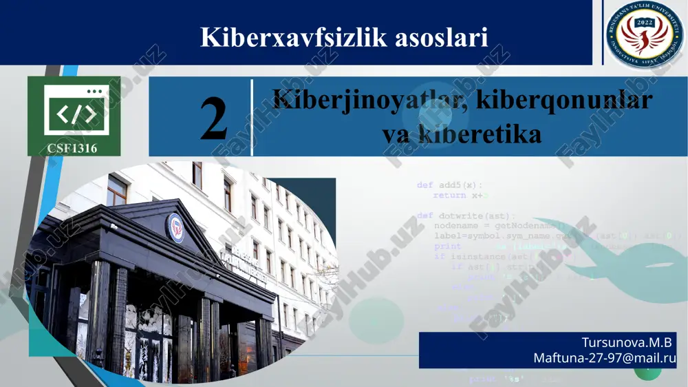 kiberxavfsizlikasoslari — PPTX