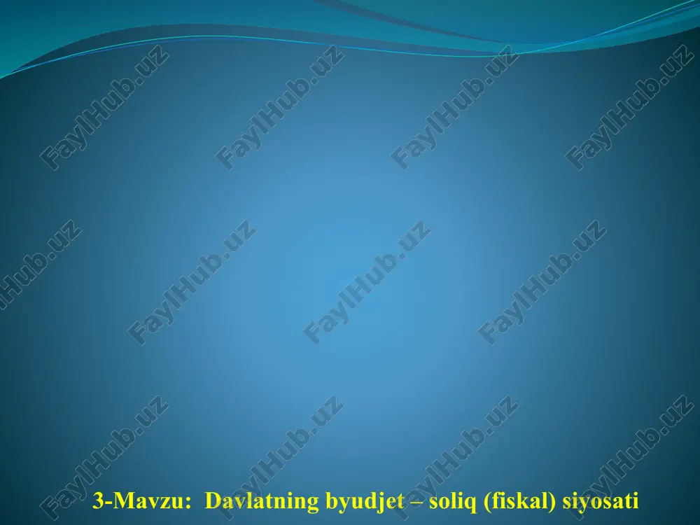 davlatning byudjet-soliq (fiskal) siyosati — PPTX