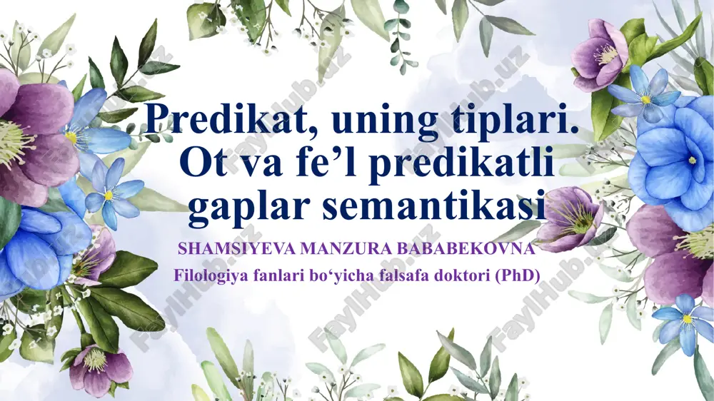 predikat va predikativlik — PPTX